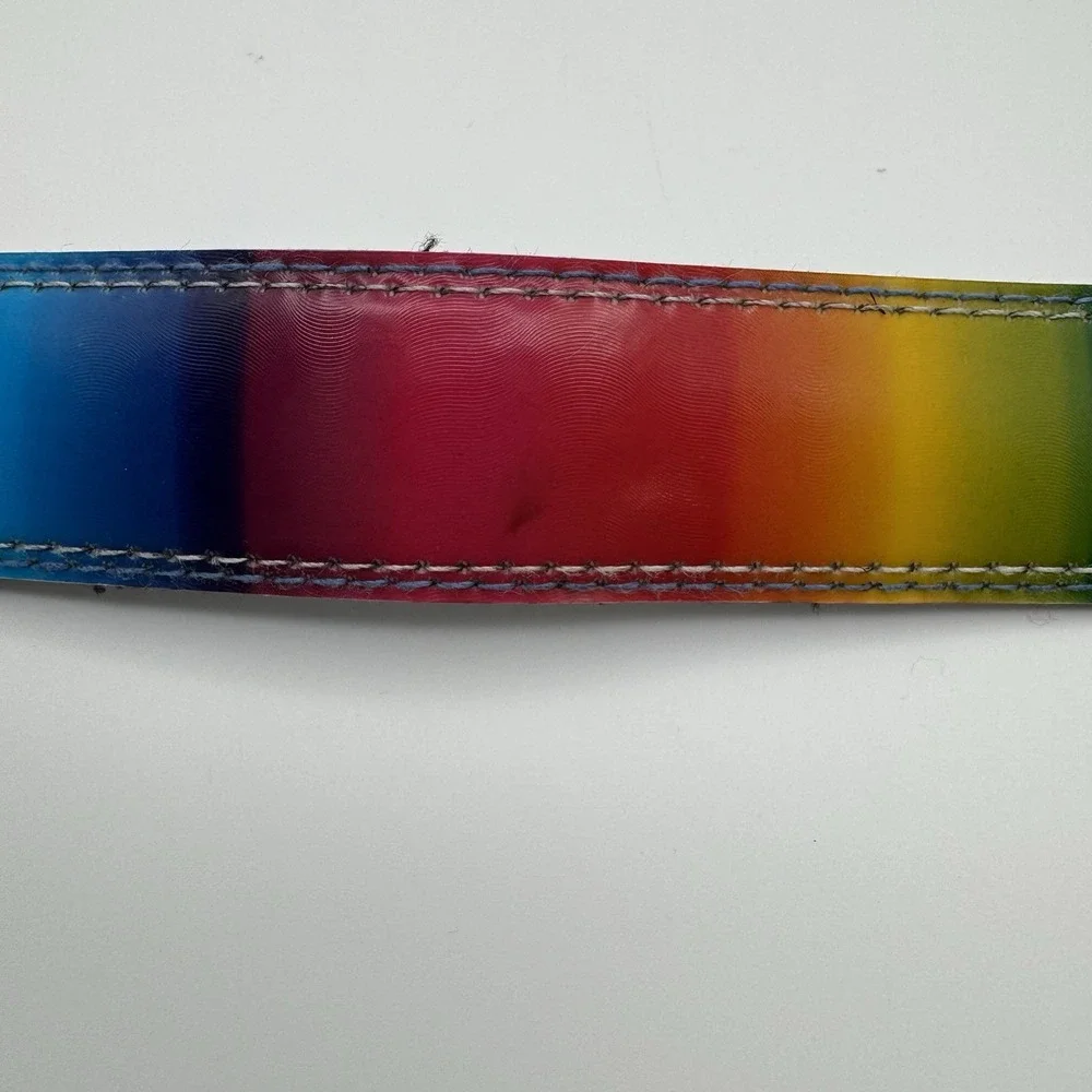 Vintage 2003 Y2K Care Bears Flip Buckle & Belt Rainbow Day Youth Kids Size S/M